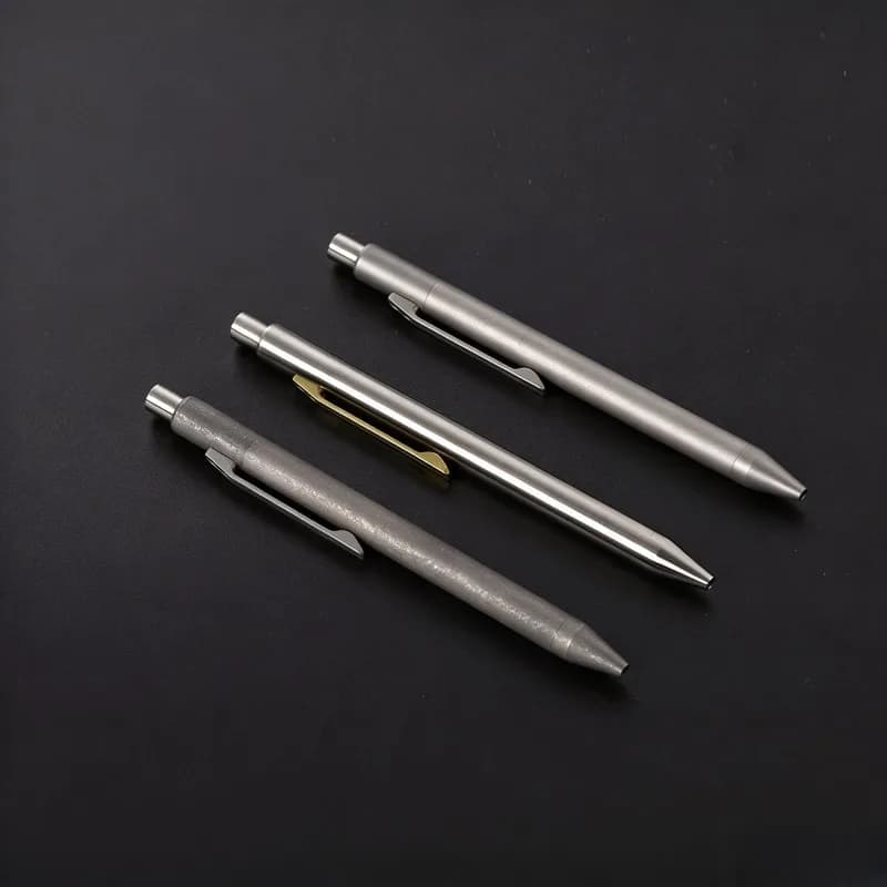 Titanium Alloy Retractable Ballpoint Pen Metal Signing Gel Pen High‑end Tactical Writing Pen for Student Office Daily Use