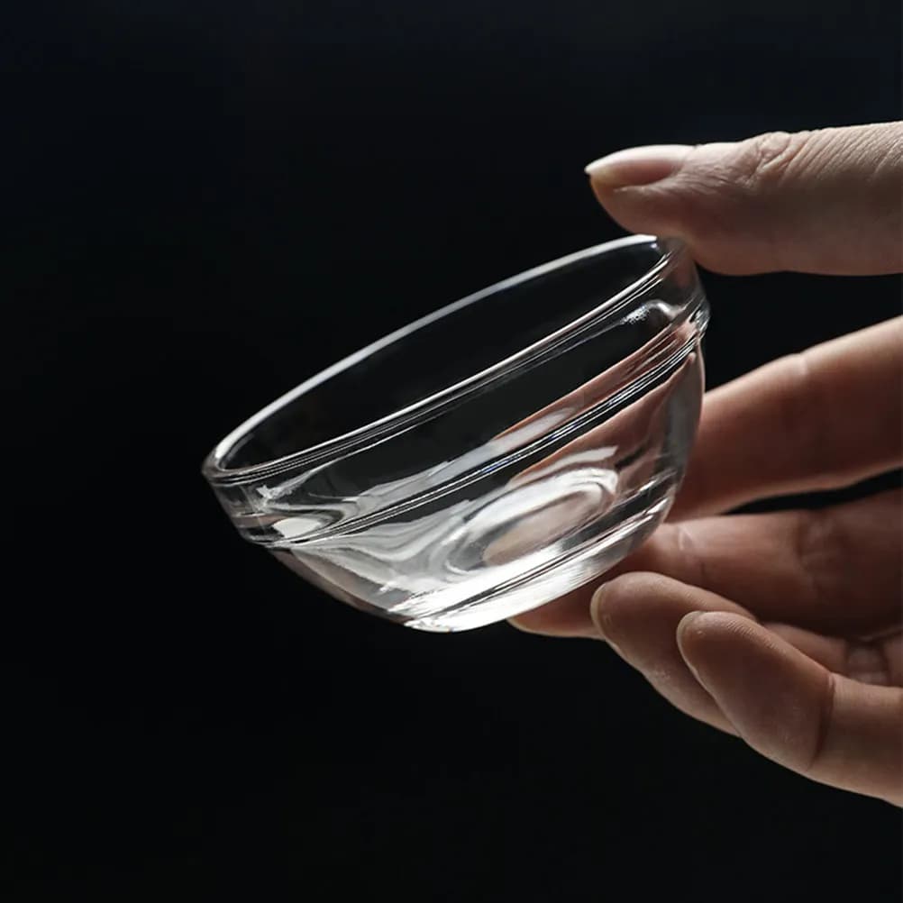Set di 4 Ciotole in Vetro Trasparente, Contenitori Impilabili per Alimenti, Ciotole per Dessert, Pudding e Gelatina, Adatte per Microonde e Frigorifero
