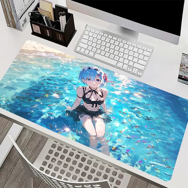 Large Mouse Pad R-Re Zero Rem Anime Desk Mat Notbook Gaming Accessories kawaii Keyboard Pad Rubber Game Carpet Computer MousePad