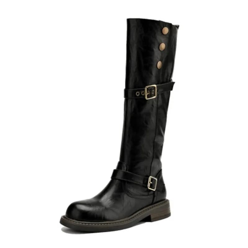 Retro British Style Thick Soled Long Boots for Women in Autumn and Winter 2025, New High Heeled and Slim Looking Knight Boots