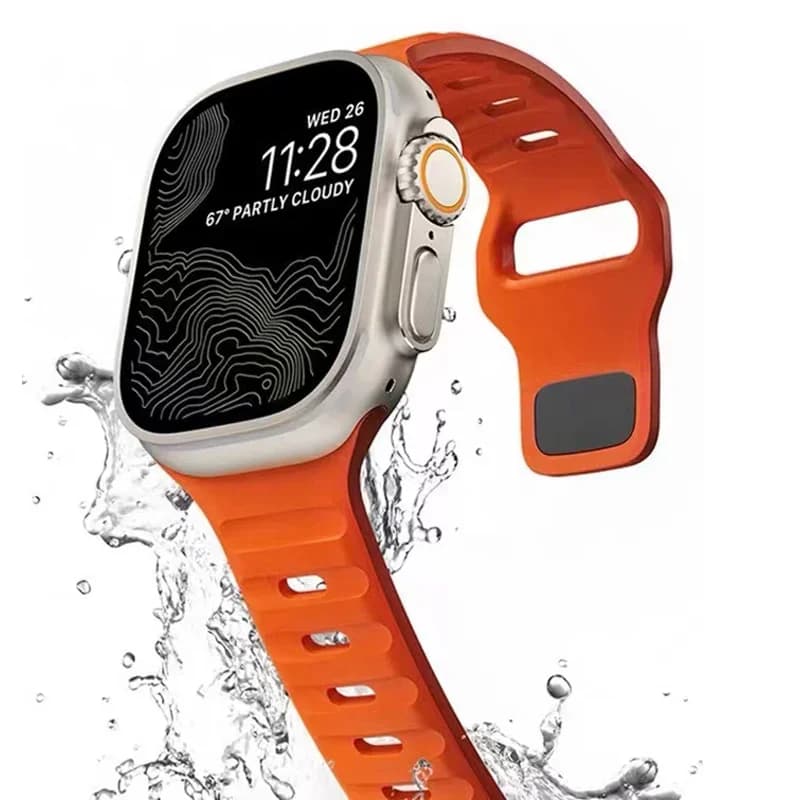Cinturino sportivo per Apple Watch Ultra 2 49mm cinturino 45mm 40mm 44mm 41mm 42mm 46mm Bracciale in silicone con foro d'aria Serie 10 9 8 7 6 SE 5 4