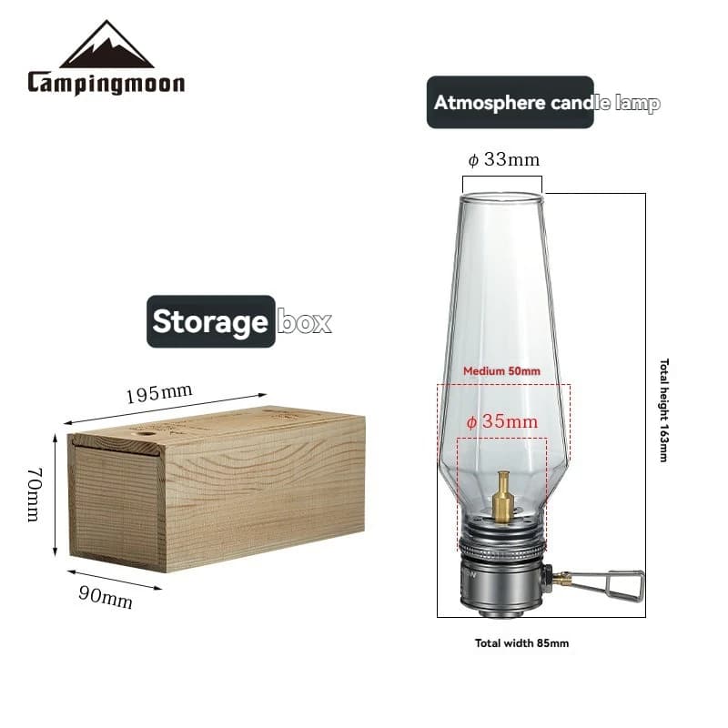 Gas lamp without core CAMPINGMOON T-1, gas lamp for tent, flat gas lamp for camping atmosphere