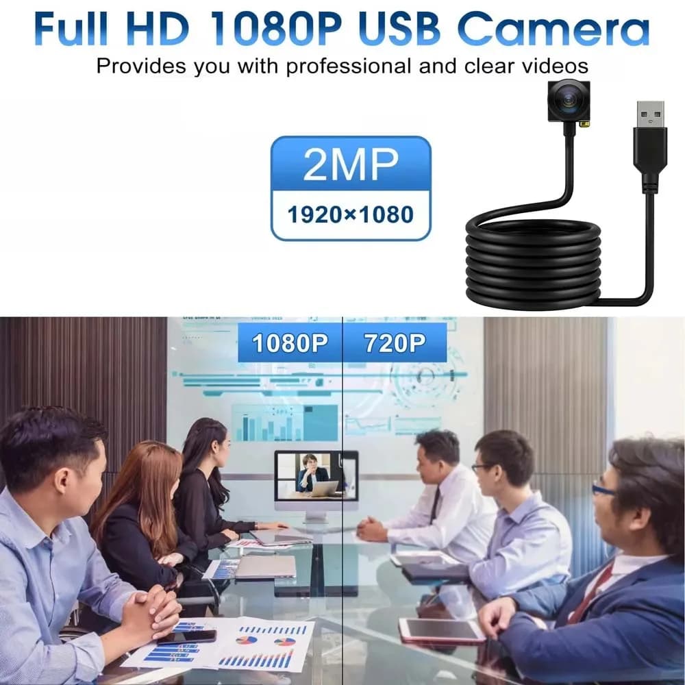 1080P Mini HD USB Webcam with 2.8mm 3.7mm lens, PC camera, CCTV Security Camera for Exterior