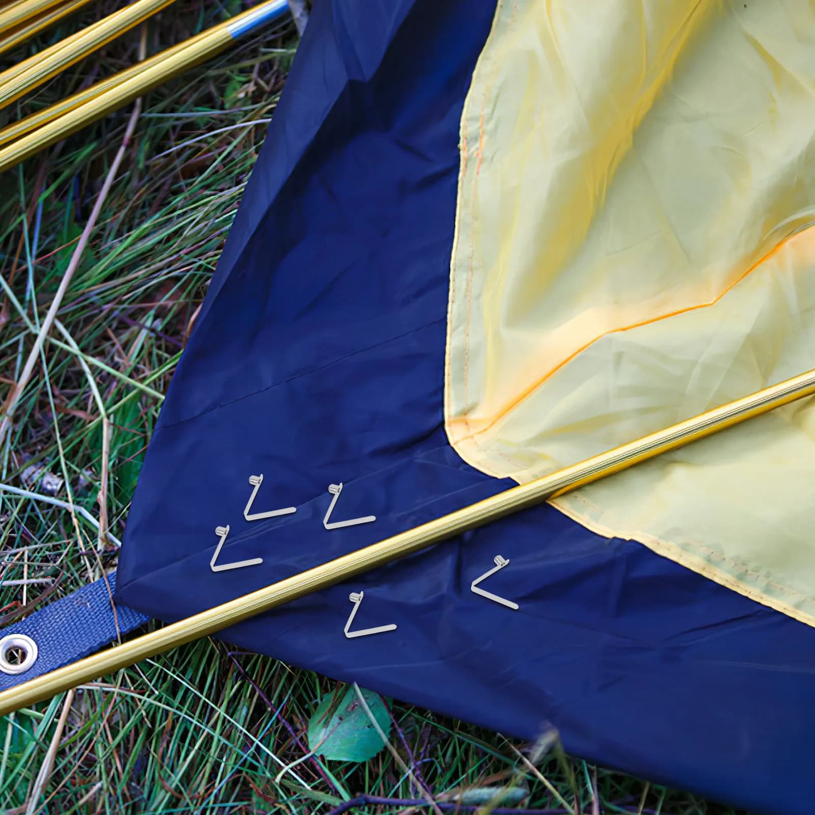 6 Pezzi Affidabili Clip a Molla a V per Estensione Palo Tenda, Blocco Pagaia Kayak, Morsetto per Tubo Telescopico, Accessorio Attrezzatura Outdoor