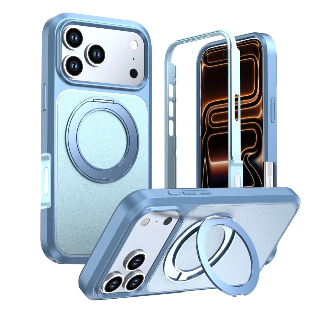 360°Rotating Bracket Dustproof Anti-Drop Stand Case For iPhone 12 13 14 15 16 17 Pro Max Plus Magnetic Wireless Charge Cover