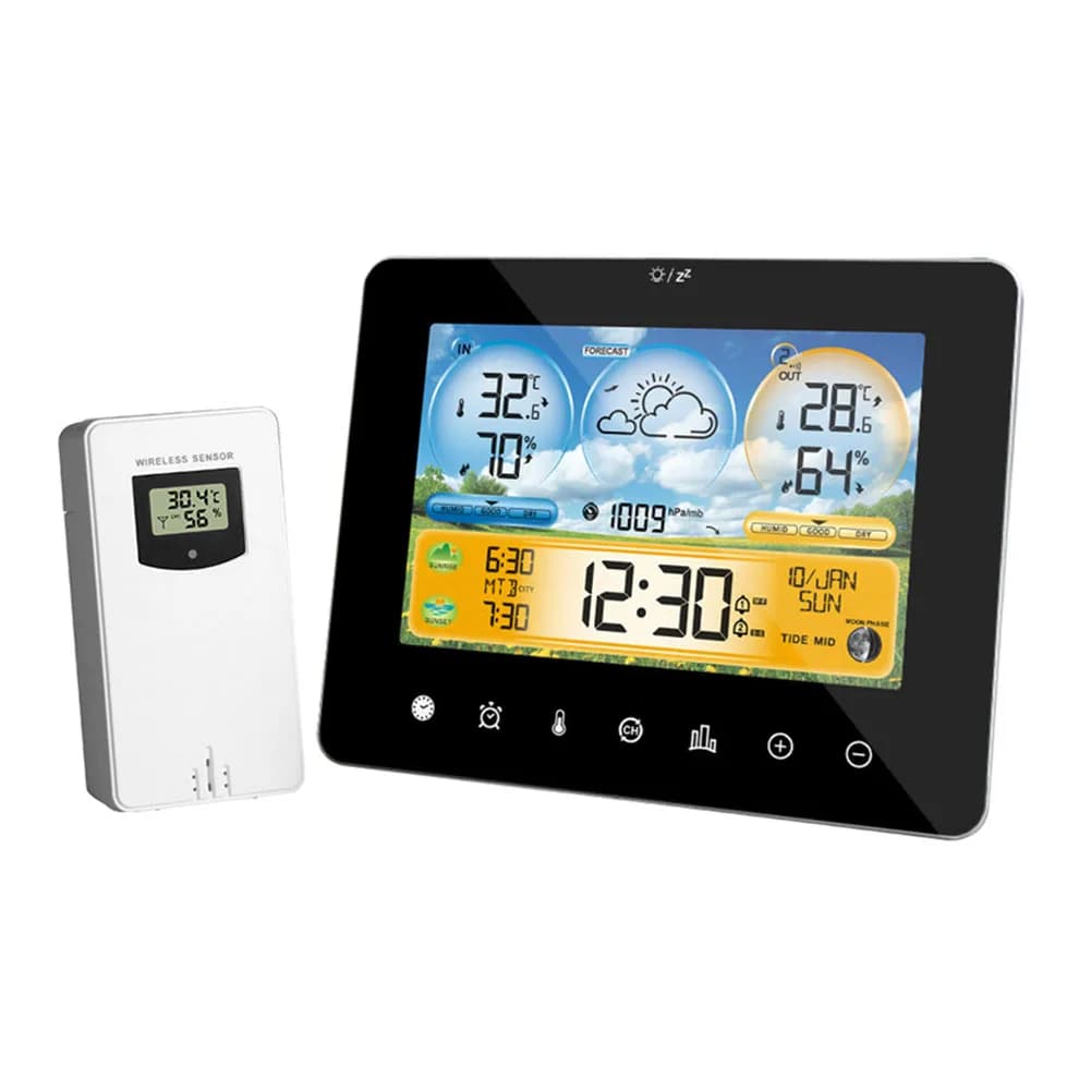 Dispositivo meteorologico di facile installazione, strumento per la temperatura, 18*14*7,3 cm, stazione meteorologica, misurazioni della temperatura accurate