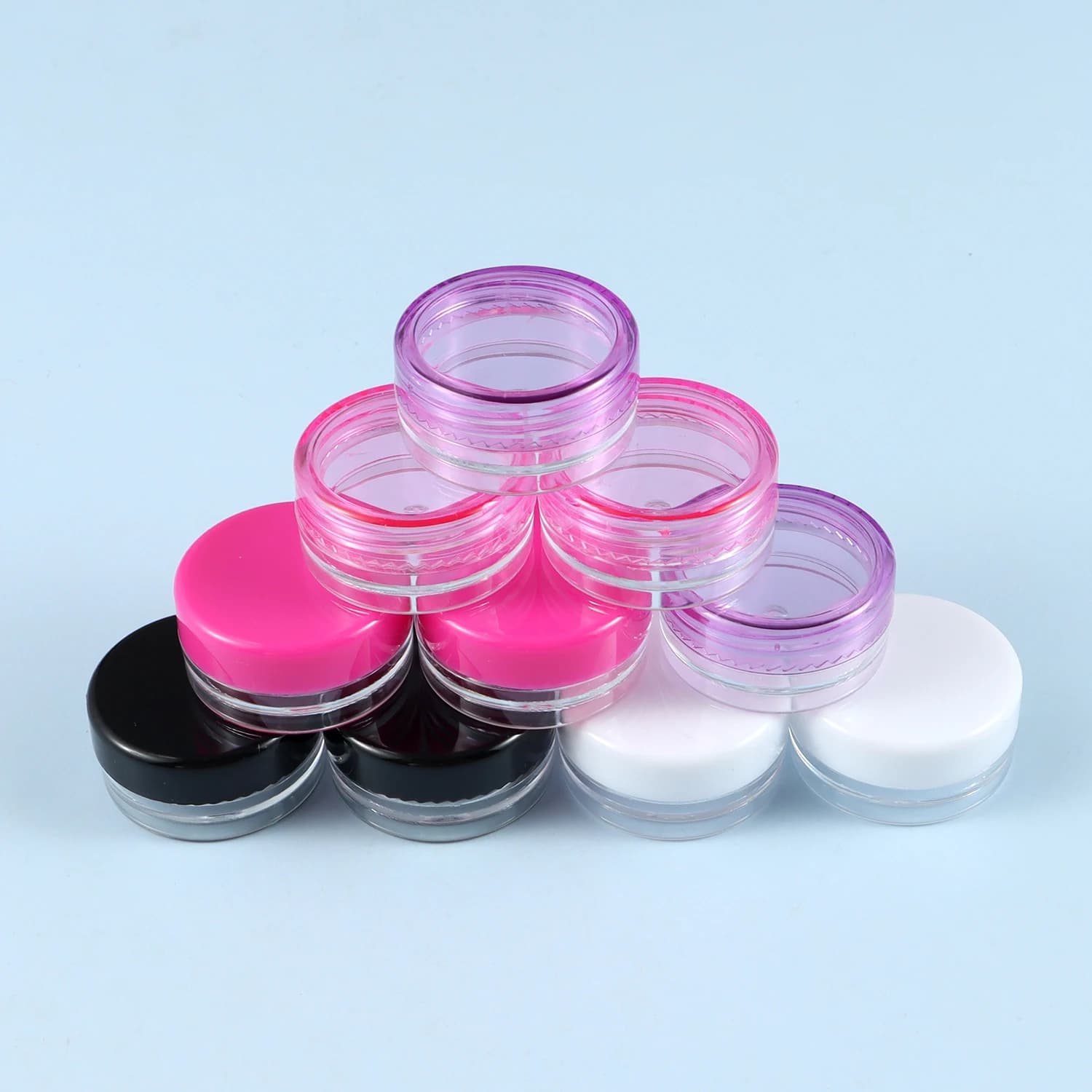 10/20pcs 3g scatola di immagazzinaggio vuota di plastica rotonda piccola bottiglia contenitore cosmetico vaso da viaggio barattoli paillettes gioielli perline scatole organizzatore
