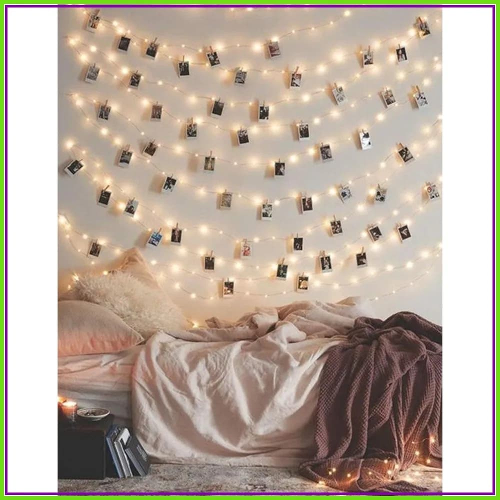 Luci a stringa da 17 piedi con 50 LED e clip trasparenti - Decorazioni per dormitorio, camera da letto, matrimoni