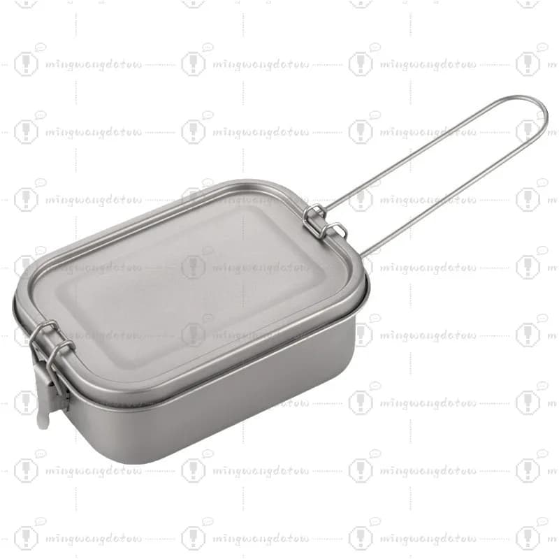 Contenitore per Alimenti in Titanio Puro per Campeggio, Ermetico e Portatile, Scatola Premium in Titanio