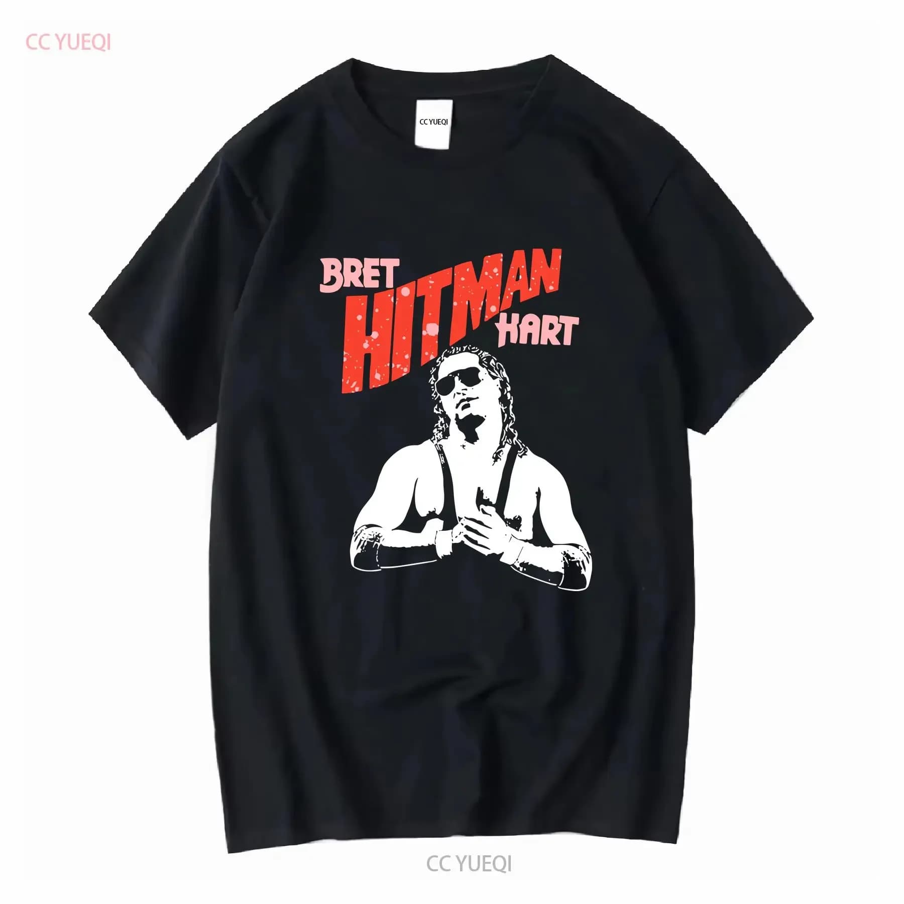 Bret Hitman Hart T Shirt Cotone Tutte le taglie S 4XL V692 vintage Lavato moda homme Elegante streetwear Unisex Traspirante Versatile