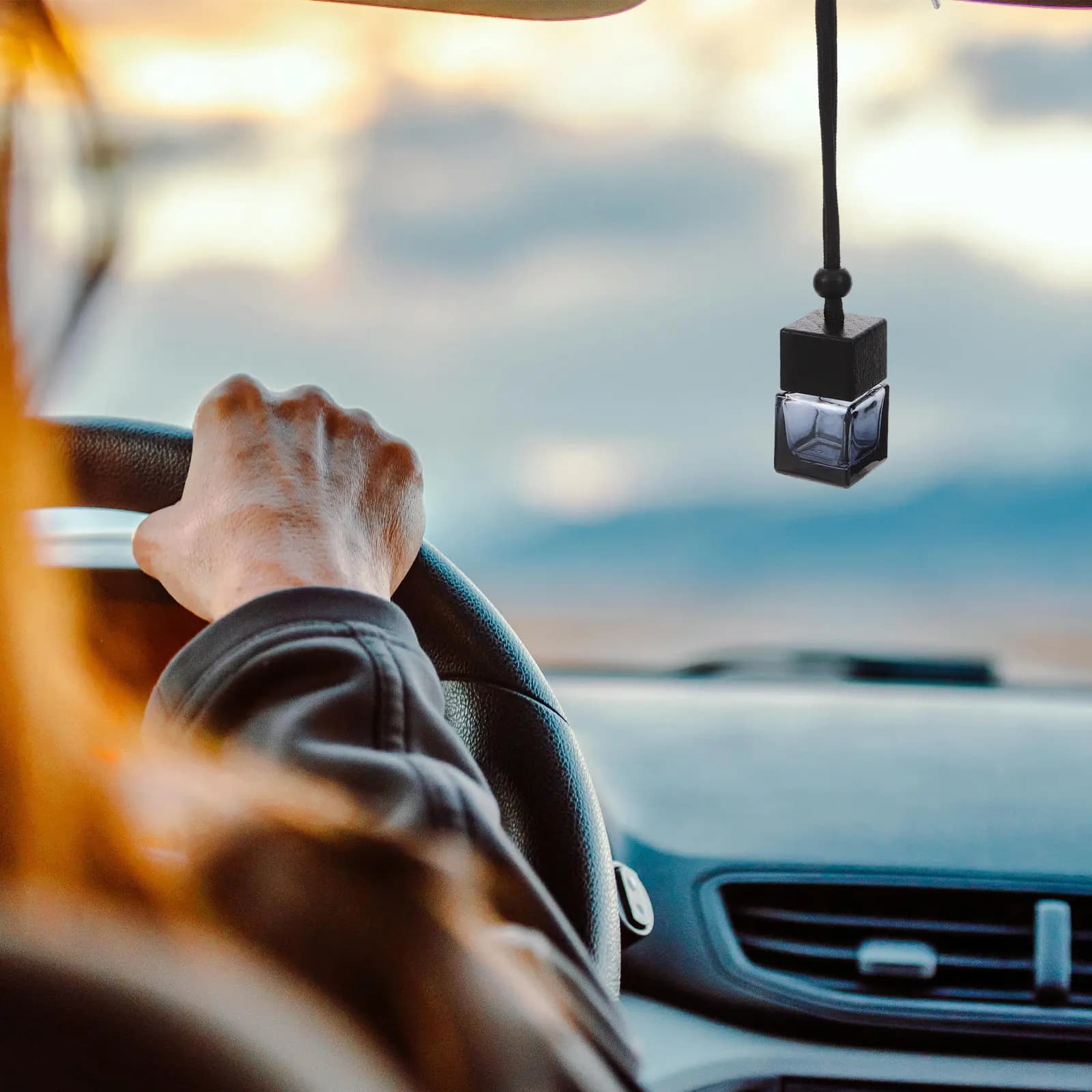 6Pcs Car Perfume Diffuser Hanging Fragrance Bottles Refillable Glass Car Air Freshener Pendant Compatible with Rearview Mirror