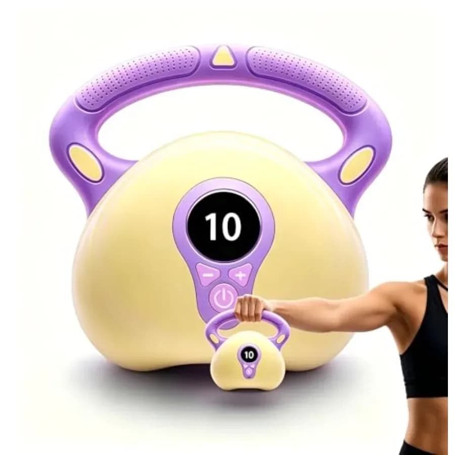 Smart Resistance Vibrating Kettlebell for Women, 25-Level Adjustable Frequency, 10-Min Timer, Portable Home Workout Gear for Fa