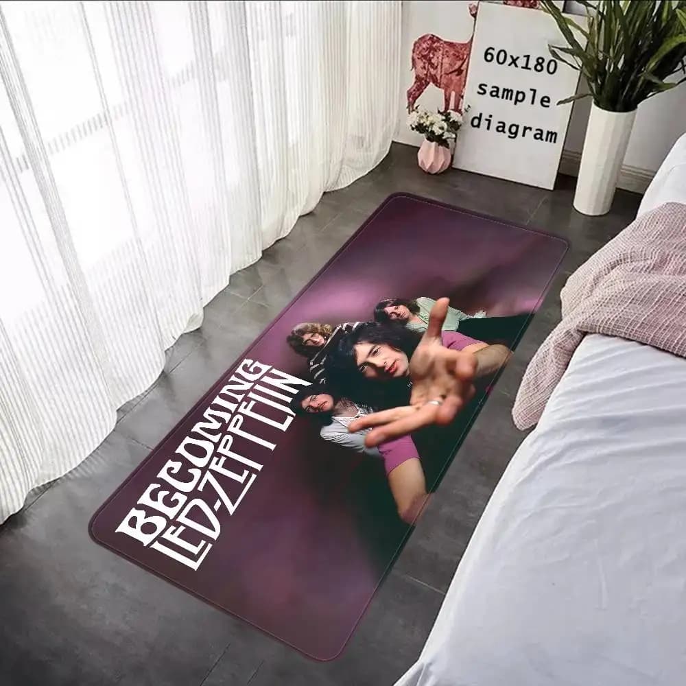 Tappeto Singer L-Led Z-Zeppelin per corridoio, stile INS, morbido, per camera da letto, pavimento, lavanderia, antiscivolo, per comodino