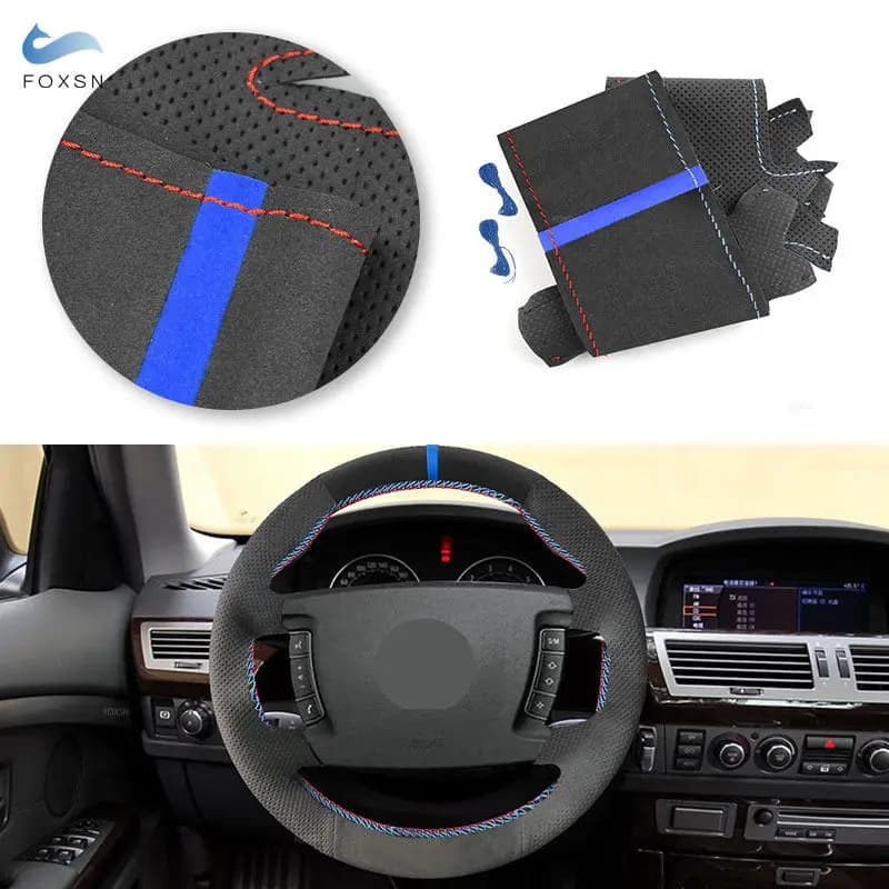 For BMW Series 7 E65 E66 Long pass Berlina 2001-2008 Suede leather with blue bar Trim sewn car cover