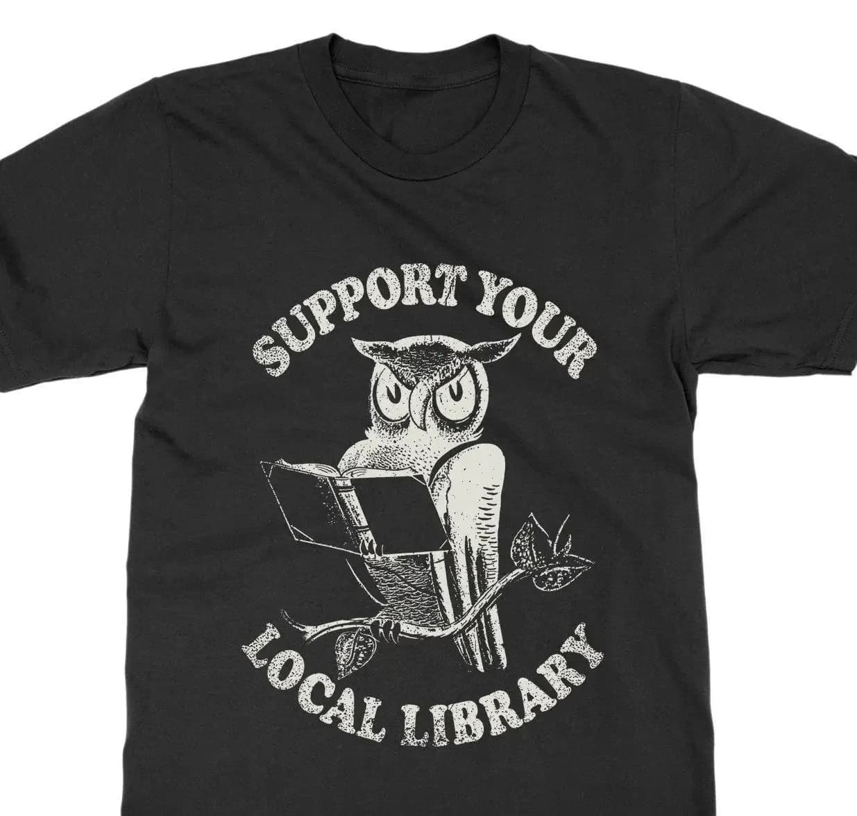 Sostieni il libro della Biblioteca locale e la maglietta da donna Divertenti donne