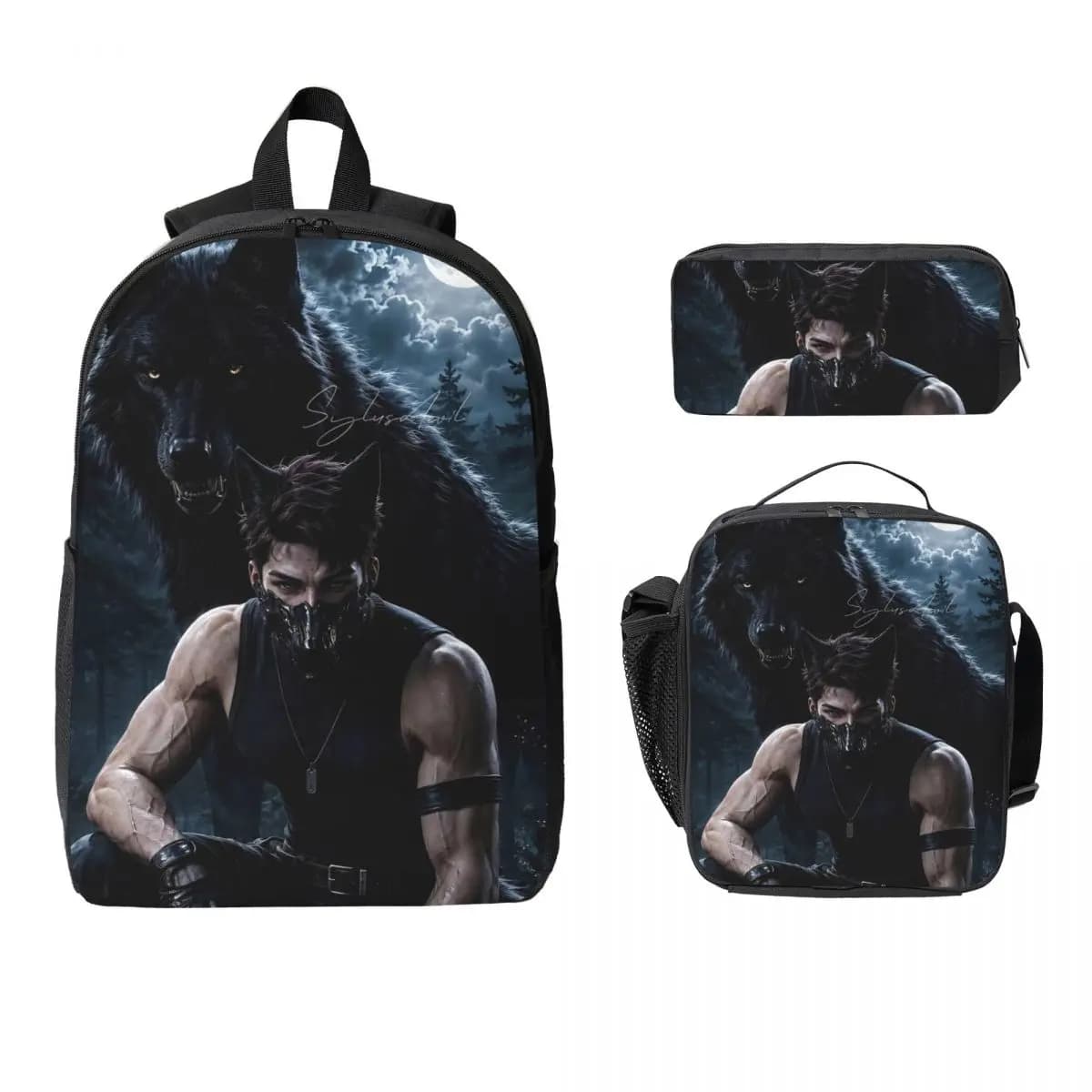 Love And Deepspace Valko Backpack Lunch Box Pencil Boxes for Boys Girls Backpacks Kawaii School bag Bookbag Set