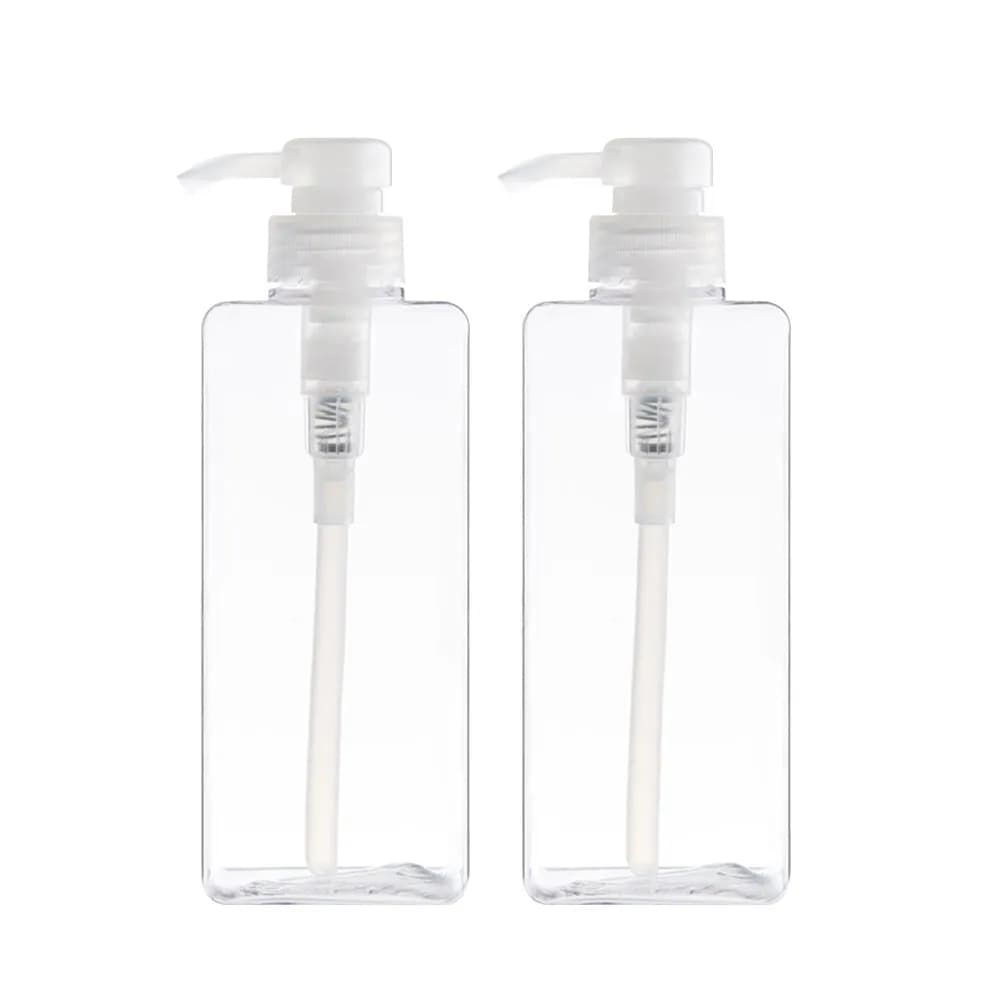 2 flaconi vuoti con pompa a pressione quadrata da 280 ml, dispenser di liquidi riutilizzabili e ricaricabili per shampoo, sapone, articoli da viaggio