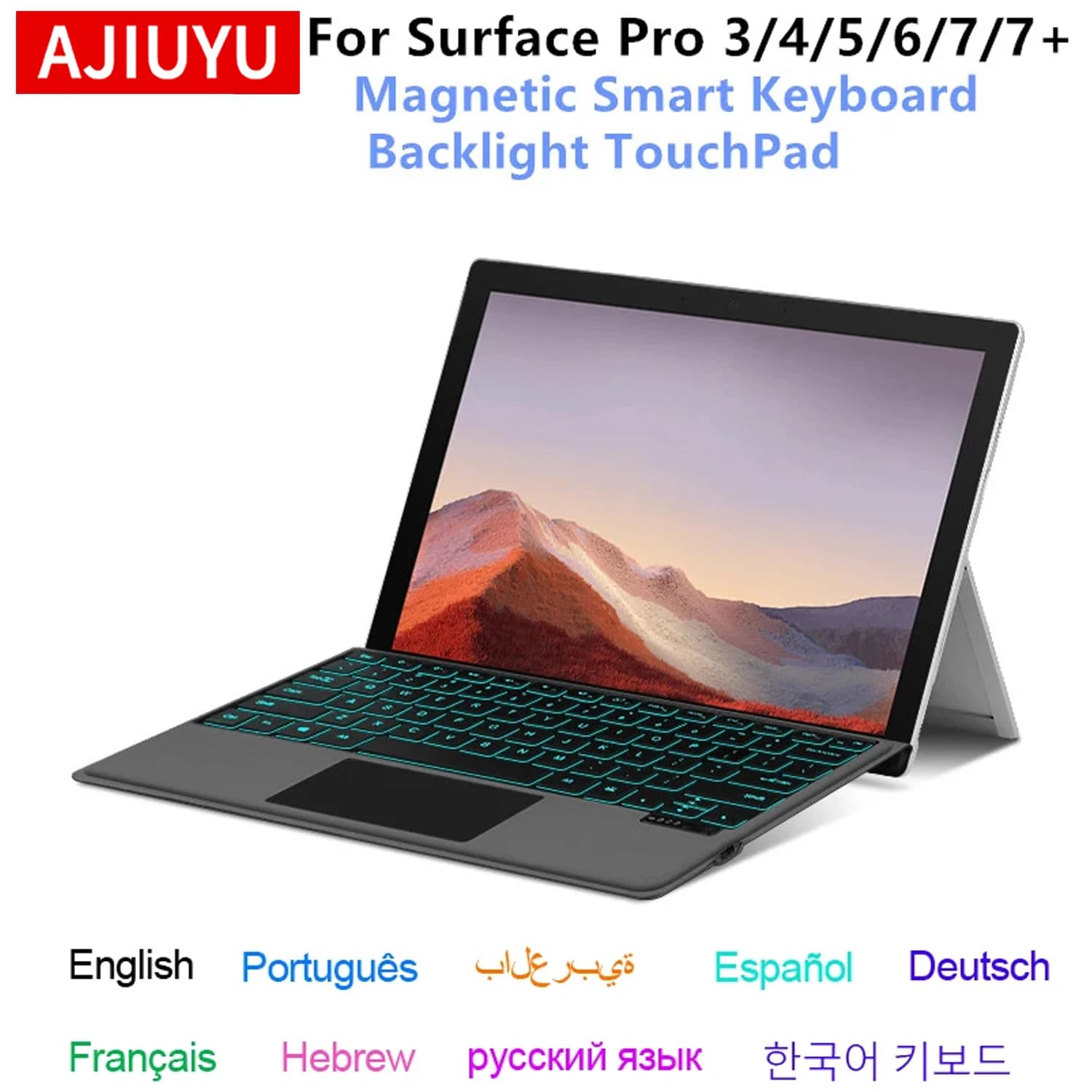 Backlight Keyboard For Microsoft Surface Pro 3 4 5 6 7 7+ Tablet Wireless Magnetic keyboard For surface Pro 7/6/5/4/3/7Plus Case