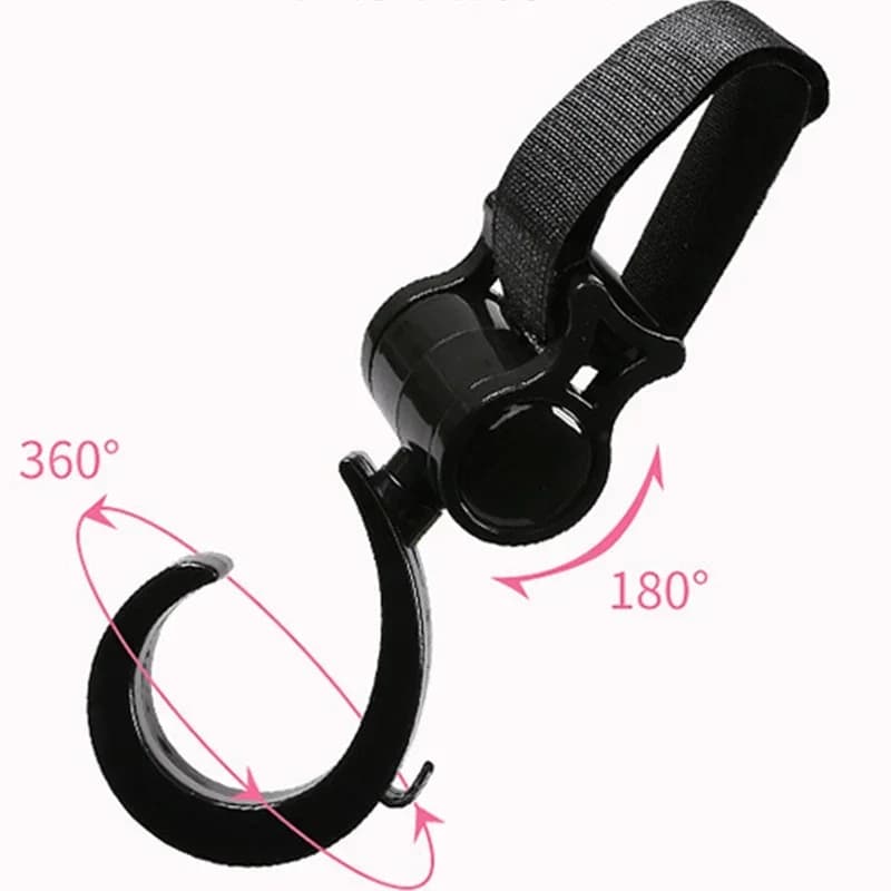 Gancio Universale per Passeggino 360 ° Ganci Multifunzionali Girevoli per Passeggini, Biciclette Elettriche, Carrelli per Animali e Culle