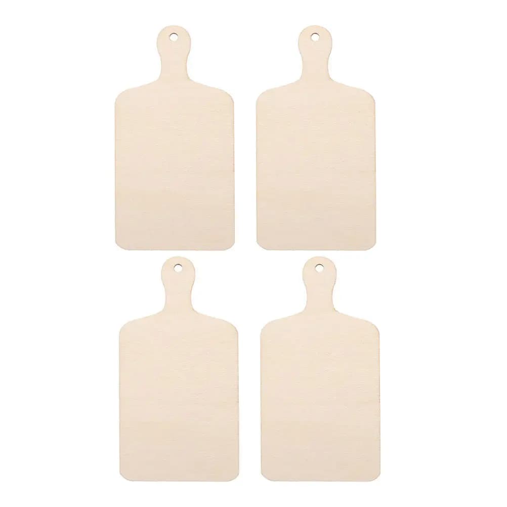 Set di 4 Mini Taglieri in Legno Sicuri con Bordi Lisci per Bambini, Progetti Artigianali Fai-da-Te, Vassoio per Servire Formaggio, Pane e Frutta, Interattivi