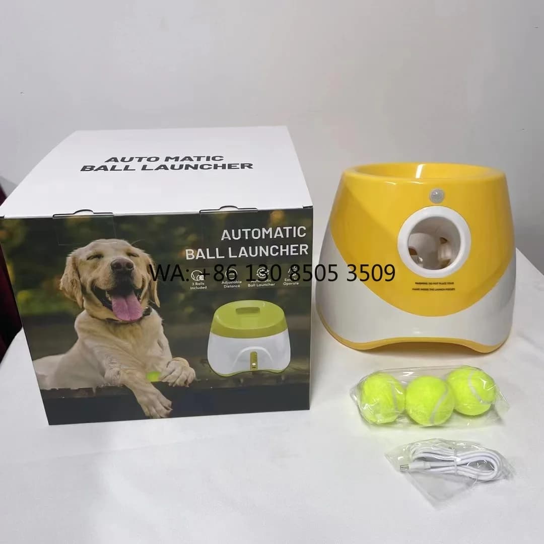 Lanciatore Automatico di Palline per Cani Originale di Fabbrica con 3/6/9/12 Palline da Tennis, Giocattolo Interattivo per Cuccioli