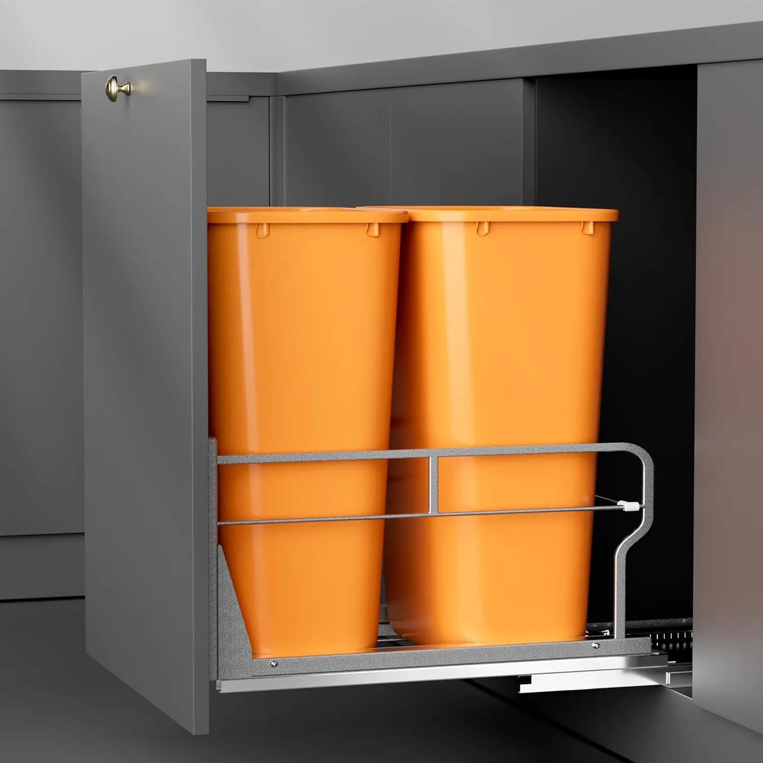 Kit cestino estraibile sottopensile con guide a chiusura ammortizzata, senza cestino per rifiuti incluso, adatto per mobili da 17"W x 24"D