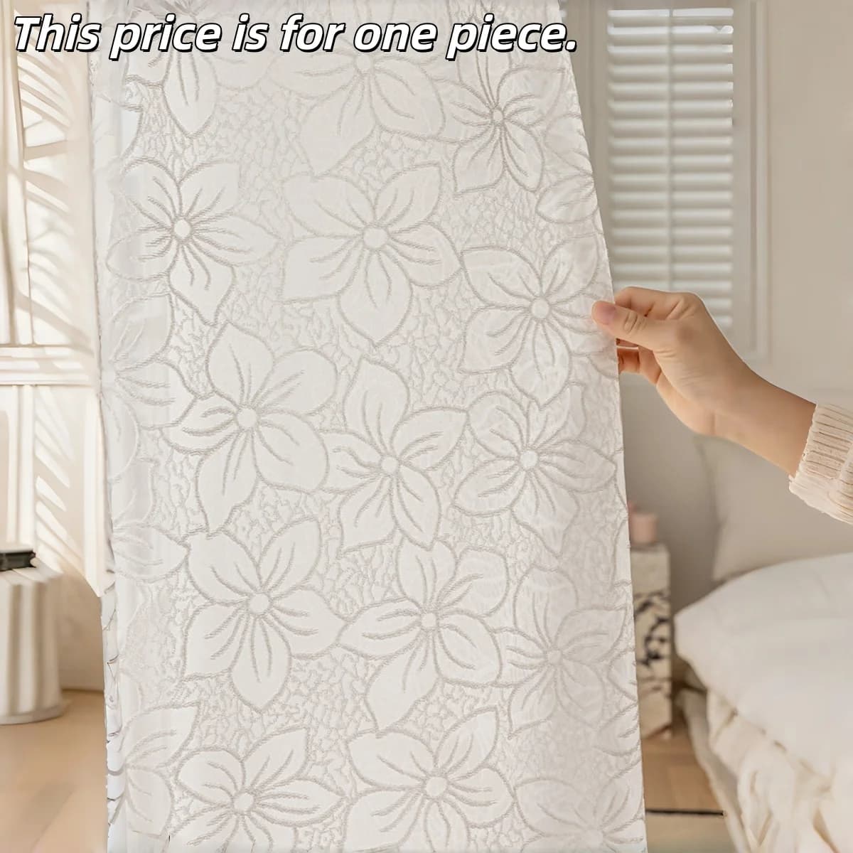 1 Pezzo Tenda Trasparente Romantica Francese, Protezione Solare e Privacy, Tenda in Pizzo Moderna per Soggiorno e Balcone