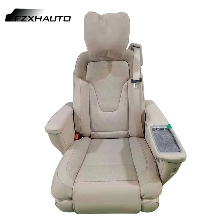 Sedile Auto Elettrico in Pelle di Lusso con Poggiatesta e Poggiapiedi Regolabili