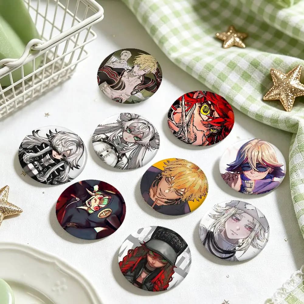 Anime Gachiakuta Anime Round Laser Badge Cartoon Brooch Clothes Backpack Accessories Lapel