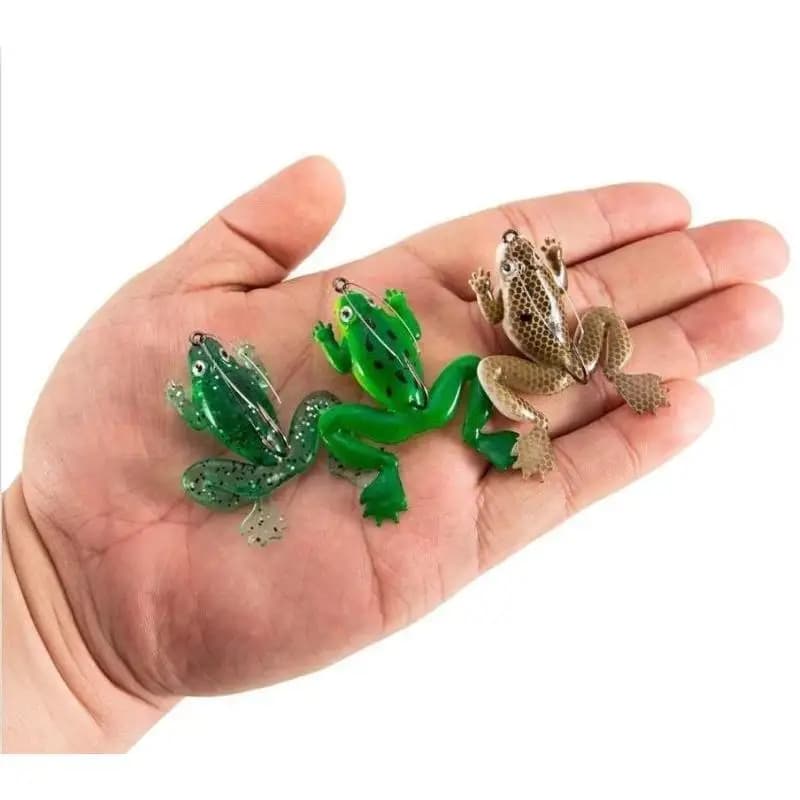 1 Pcs 6cm/5.2g Outdoor Fishing Tool Rubber Frogs Simulation Frogs Soft Bait Curved Bait Fishing Gear Artificial Silicone Bait