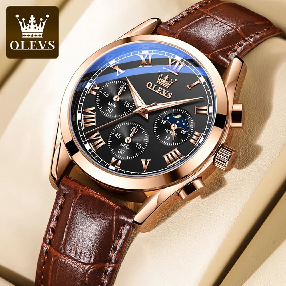 OLEVS 2871 Orologi da uomo multifunzionali di moda Acciaio inossidabile HD Luminoso Orologio da polso da uomo impermeabile profondo Orologio da uomo d'affari