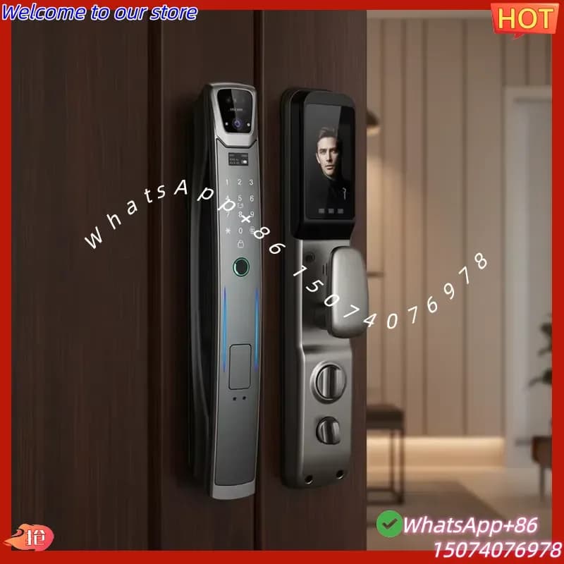 2026 WiFi Face Recognition Door Lock with Video Doorbell 100% Automatic 6068 Fingerprint NFC IC Smartlife App Smart Home