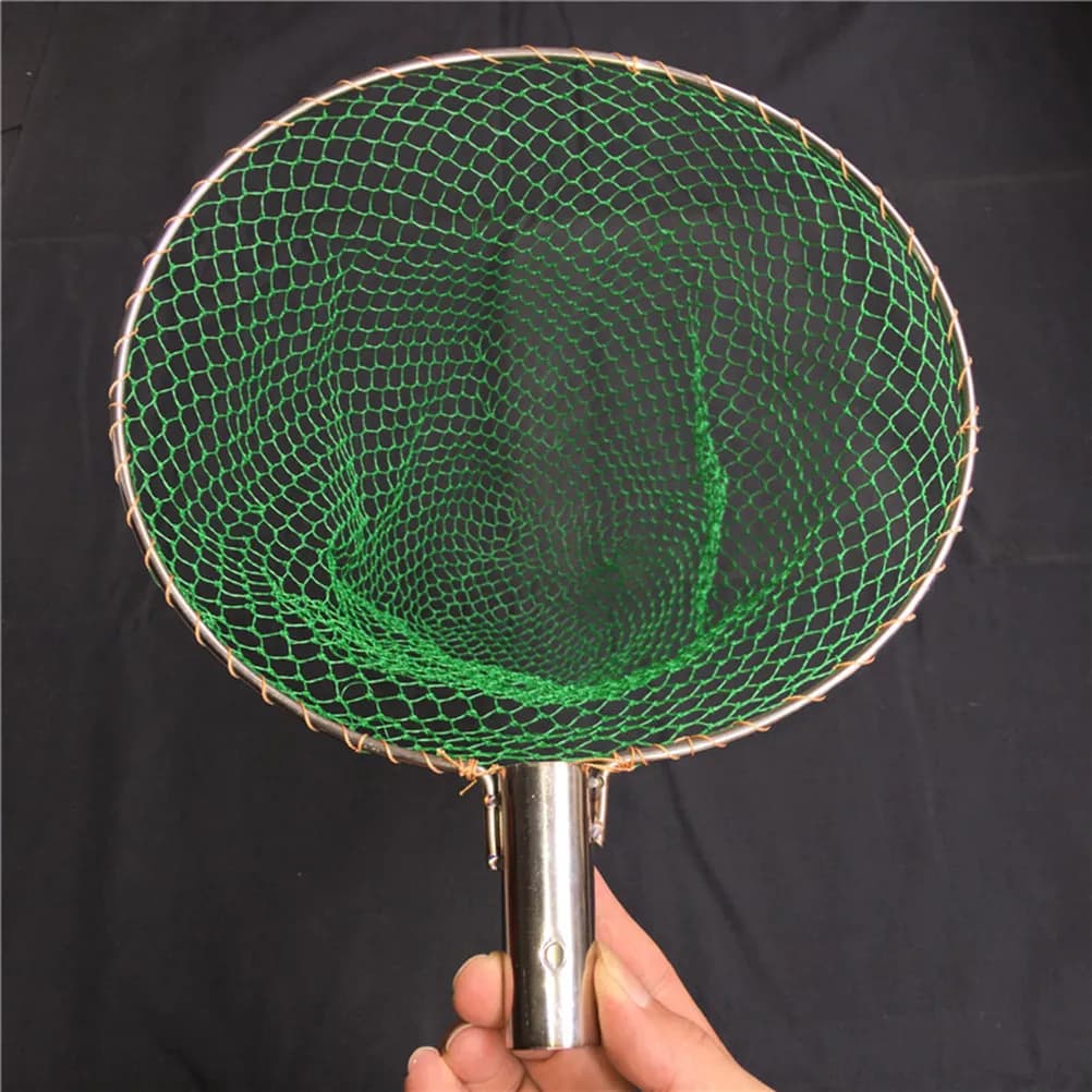 1 Pezzo Rete da Pesca da 30 cm con Testa in Acciaio Inossidabile Robusto e Rete in Nylon Resistente all'Usura, Ideale per Trota, Spigola e Gamberi