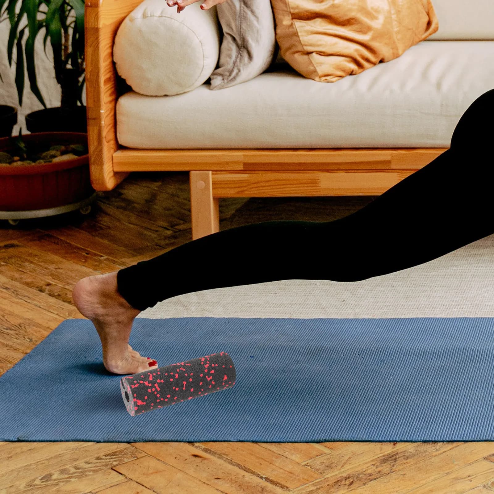 Green Foam Roller Portable Cable for Muscle Balance, Fitness Massage for Legs and Body, Yoga