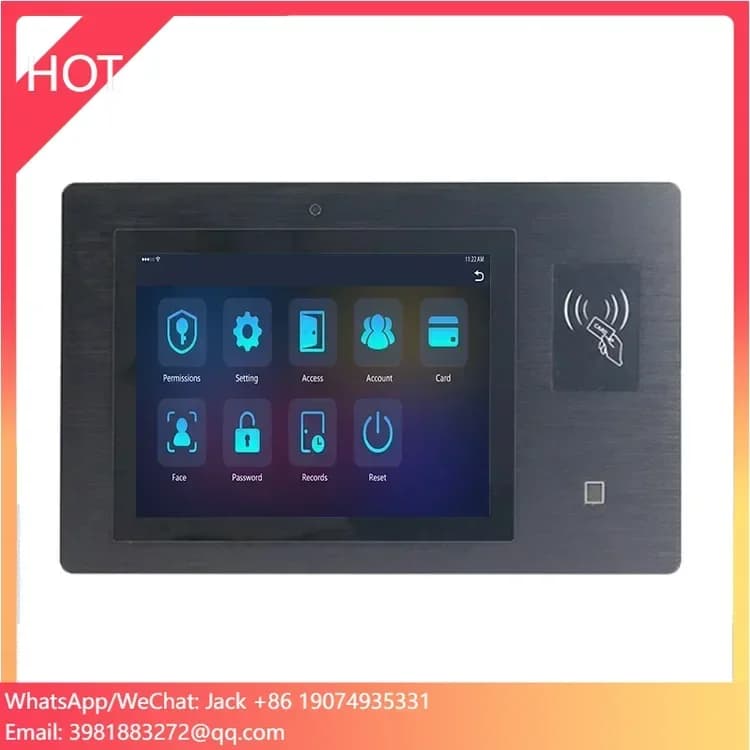 Tablet Android con Schermo Touch da 12,1 Pollici, Pannello Touch per Rilevamento Presenze con Lettore di Schede NFC e Scanner di Impronte Digitali