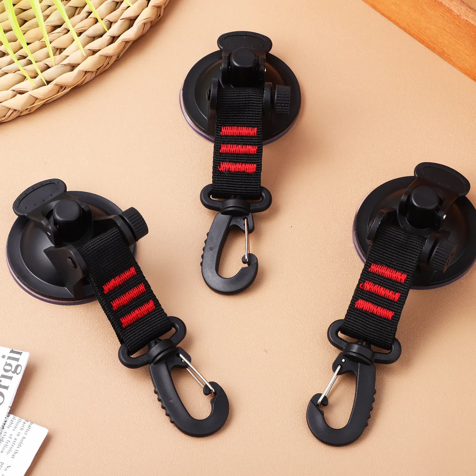 4 Pezzi Ganci a Ventosa Girevoli Robusti per Carichi Pesanti, per Superfici Lisce, Tende da Sole Auto, Teloni da Campeggio, Appendere Chiavi e Borse