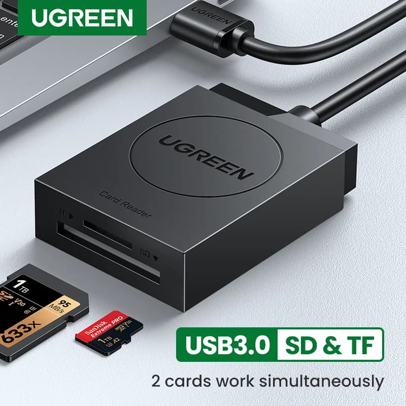 Lettore di schede UGREEN 2-in-1 USB3.0 USB-C da OTG a SD Micro SD TF Card per Laptop PC Windows Linux adattatore per scheda di memoria Cardreader