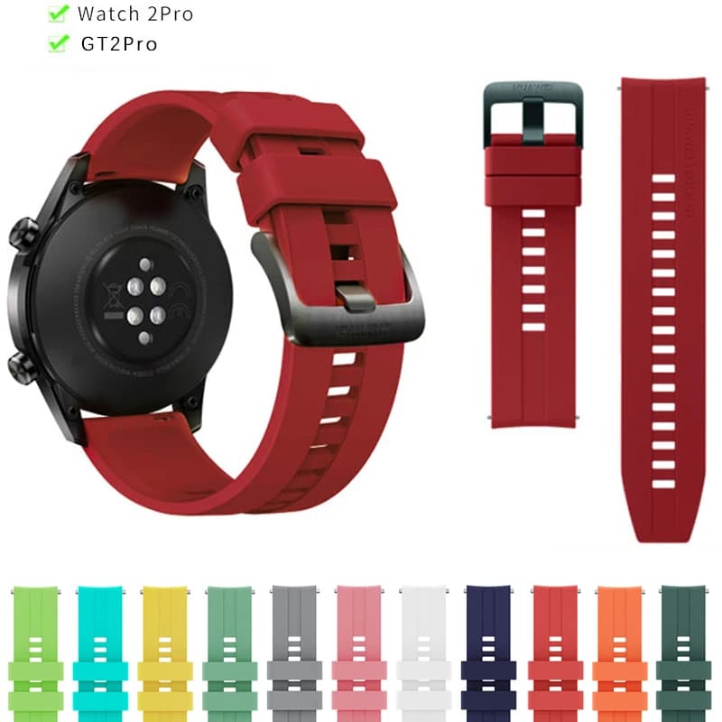 22mm official watch bracelet for Huawei Watch gt 4/3/2E Pro 46mm silicone bracelet Samsung Galaxy watch 3 45mm S3 Band
