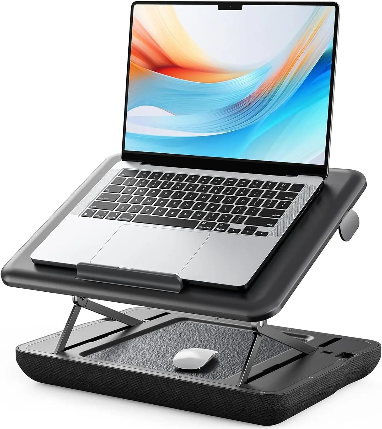Supporto per Laptop Regolabile in Altezza e Inclinazione, Stand Portatile per Letto, Auto, Divano e Poltrona Reclinabile, Scrivania Pieghevole fino a 15,6 Pollici