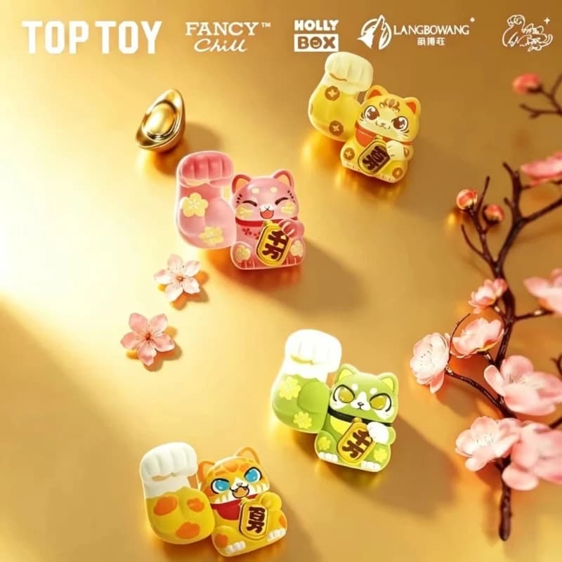 Authentic Muscle Arm Lucky Cat Blind Bag Trendy Collectible Toy Ugly Cute Office Desktop Decoration Festival Gift For Adult