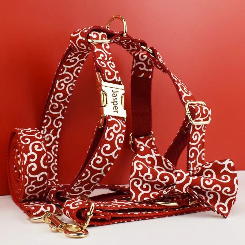 Collari morbidi personalizzati Accessori per animali domestici con guinzagli per collare per cani personalizzati Farfallino per imbracatura