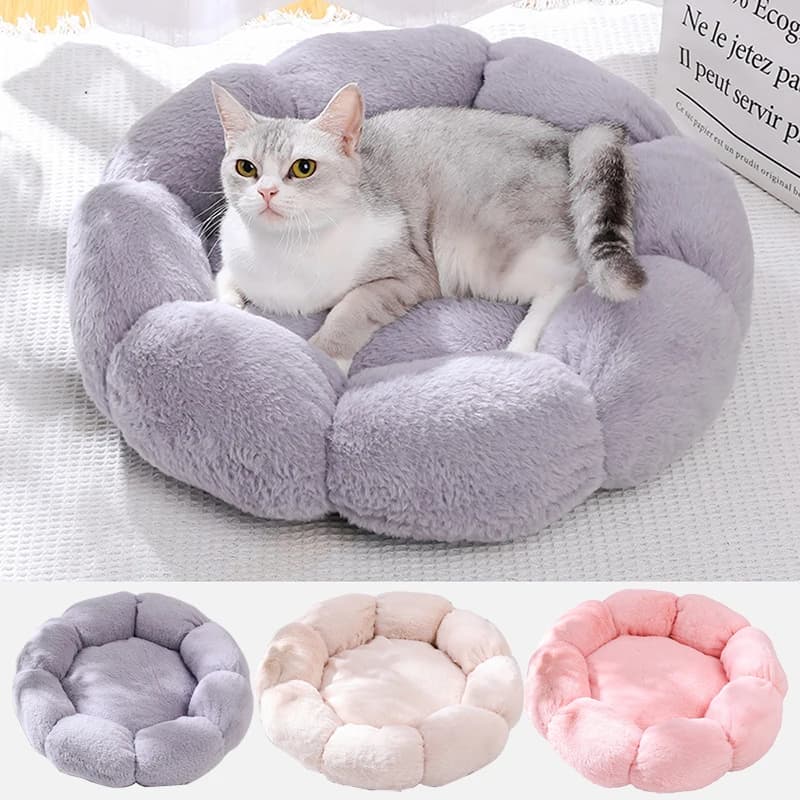 Flower Soft Cat Bed Sleeping Warm Small Cat Cat Bed for Dog Cushion Breathable Cat Sofa Thicken Dog House Bed Accessories