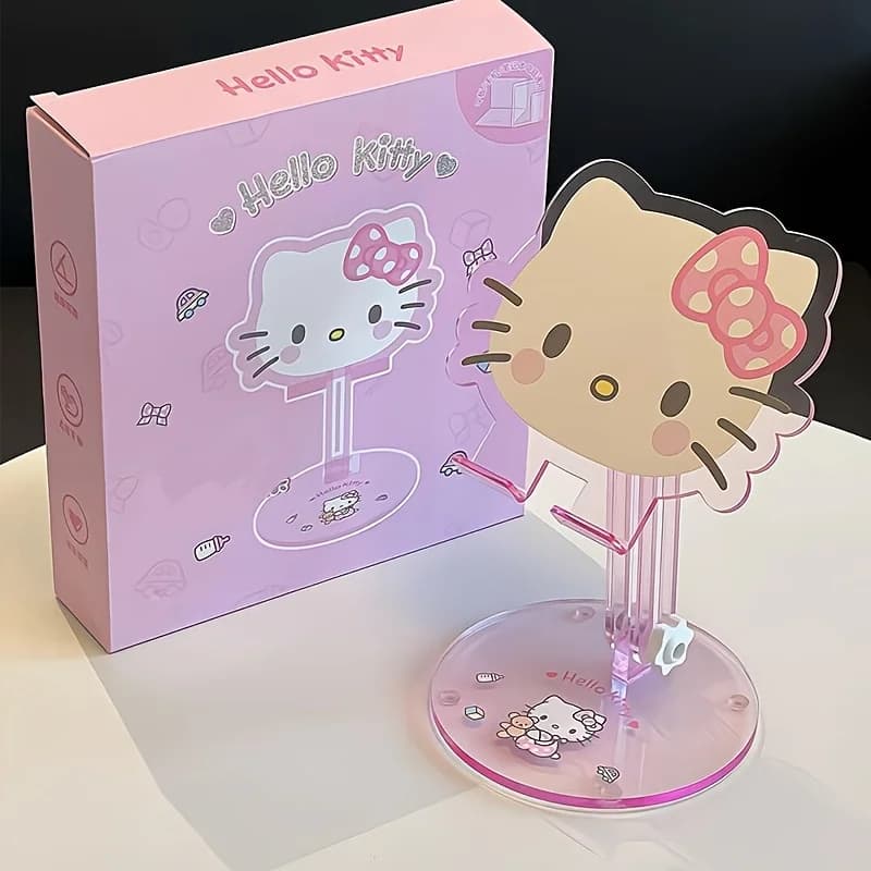 Supporto da scrivania a forma di gatto rosa Kawaii, di grandi dimensioni per posizionare telefoni e tablet, perfetto per il binge-watching quotidiano