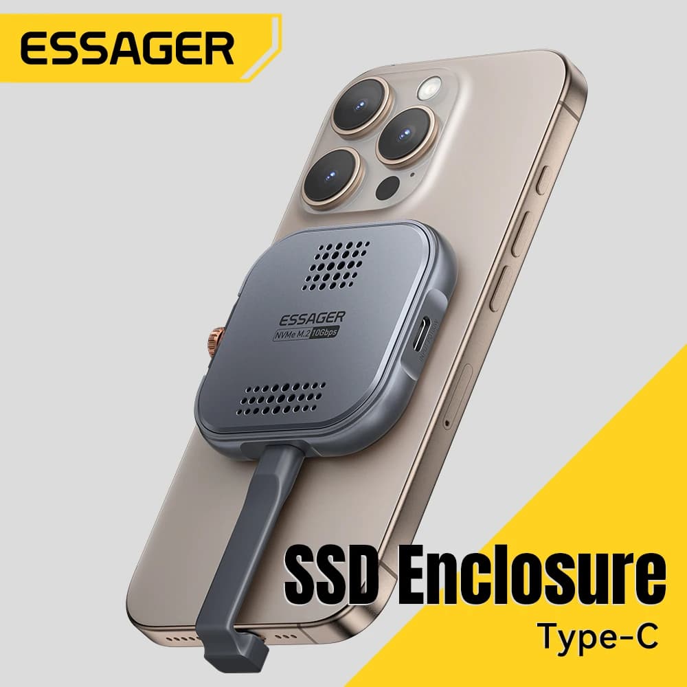 Custodia SSD Essager magnetica 2230 M.2 NVMe Adattatore esterno da 10 Gbps M.2 a USB tipo C per iPhone 16 15 Pro Max Pro MacBook