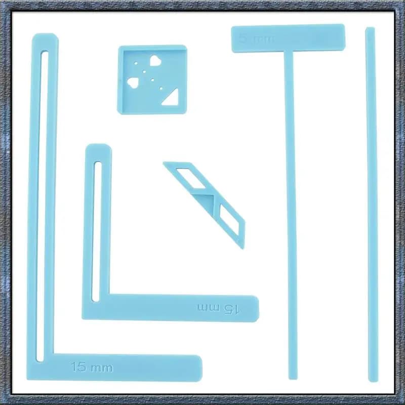 Aug. 6Pcs Bookbinding Easy Scrapbooking Tool For Starter, Great Stencils And Cutter Guide Kit Can Be Made Into Notebook Blue
