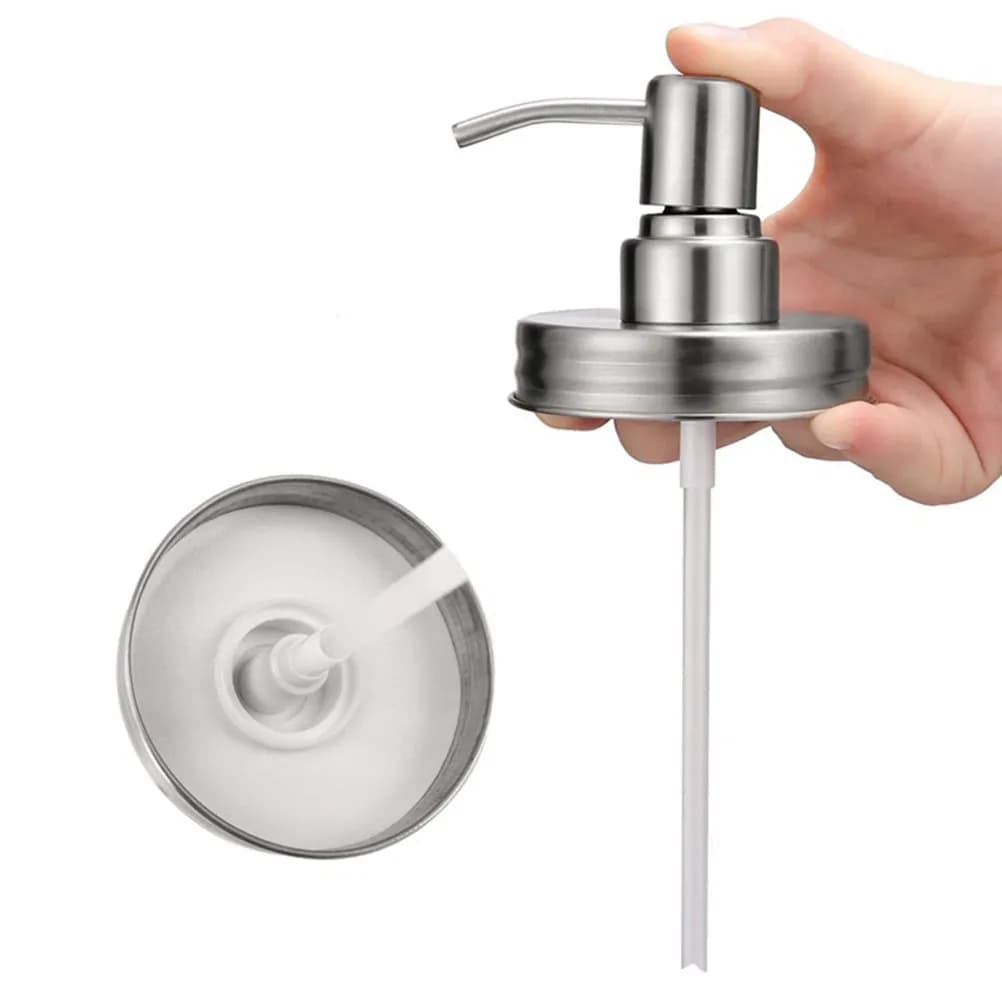 Mason Jar Dispenser Pump Lids 4 Pack Press Type Replacement Tops for Soap Lotion Kitchen Containers