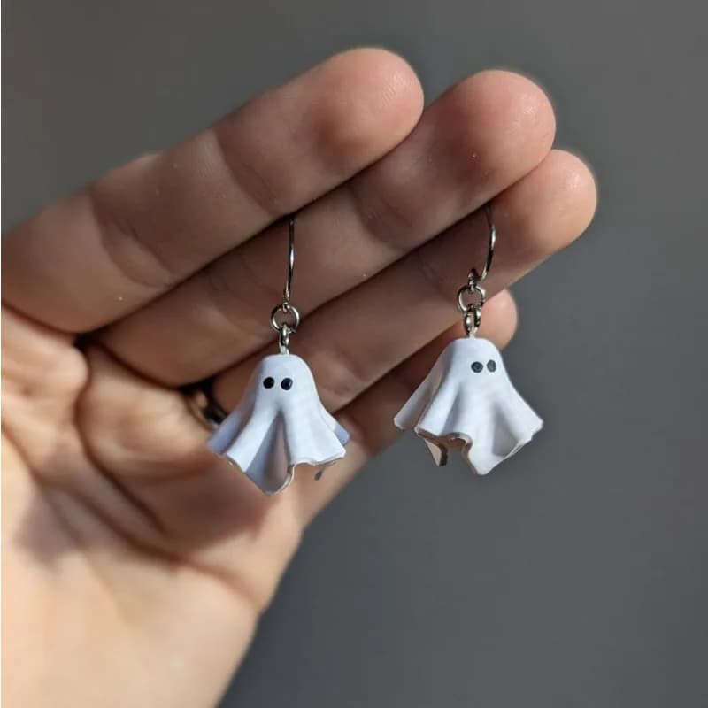 Simpatici orecchini fantasma, orecchini a bottone per feste di Halloween Cartoon Boo, divertenti accessori spettrali per le donne all'ingrosso