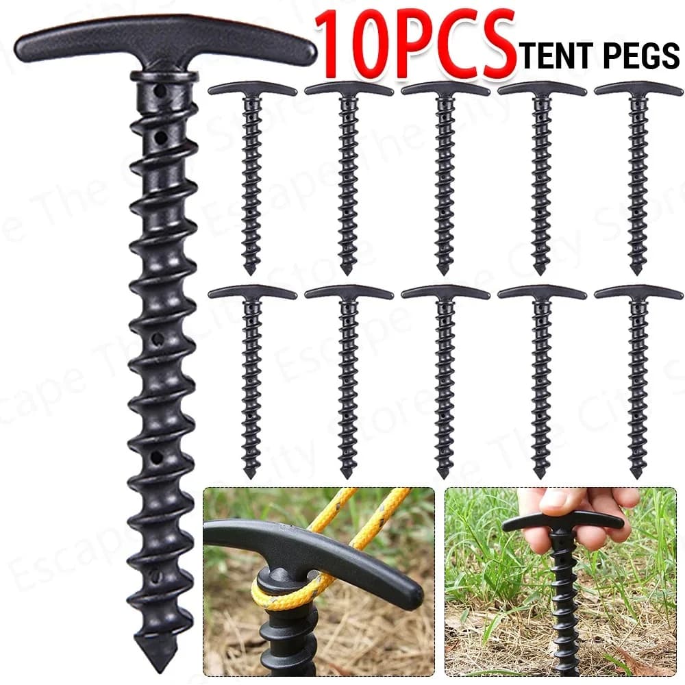 10 pcs/packing Tent Pads, Earth Nails, External Camping Grips, Hiking Tent Pins, 14.5x7cm Windproof Accessories