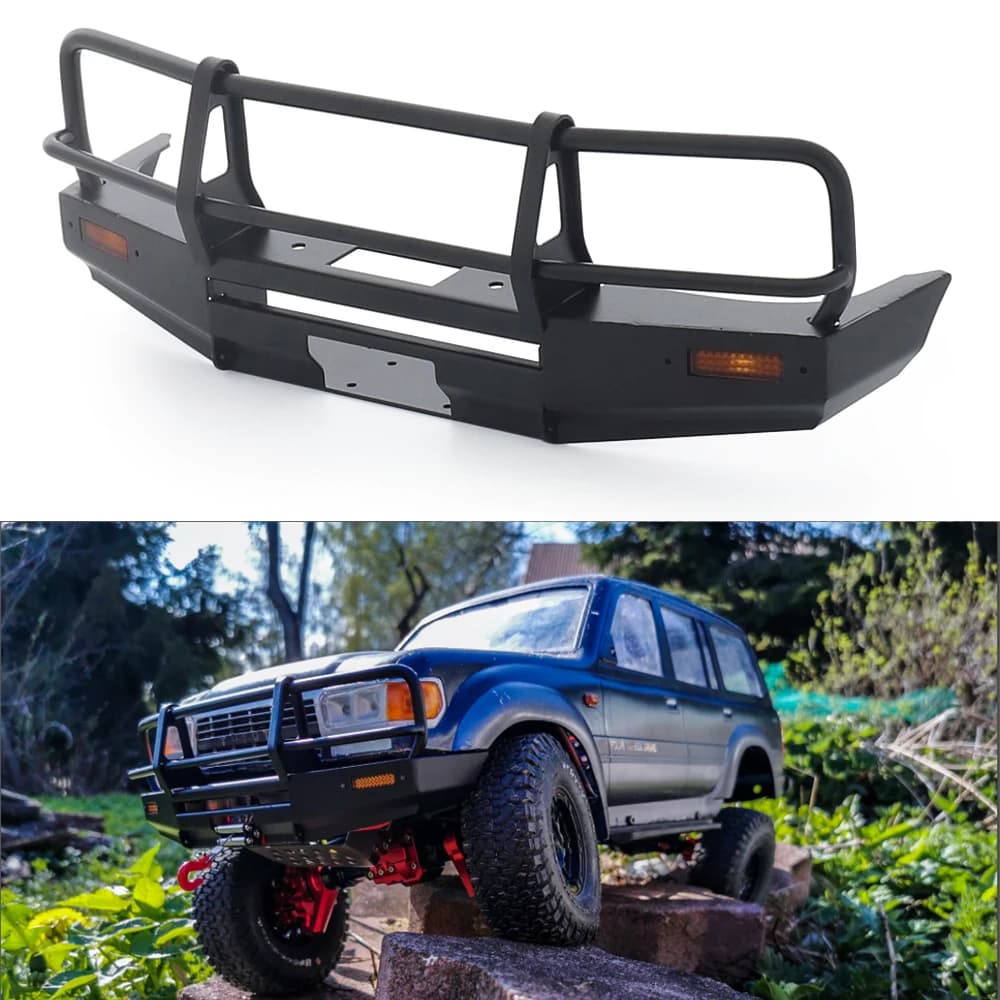 ARB paraurti anteriore in metallo in scala Ultra realistico per 1/10 RC Crawler Off-Road LC80 Pajero Body Upgrade Parts