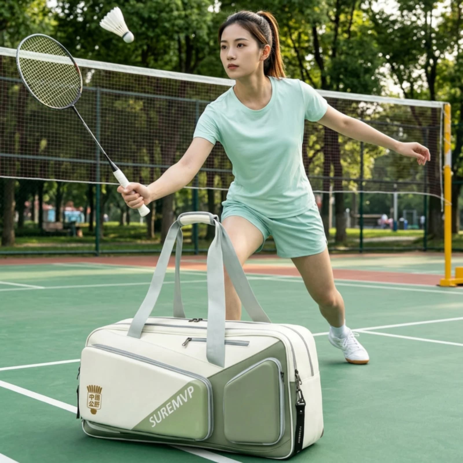 Racket Bag with Shoulder Strap Padded Racket Bag Comfortable Long-Lasting for Tennis Players, Tournaments, Training